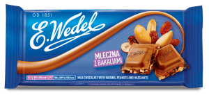 Czekolada Mleczna z bakaliami 100g