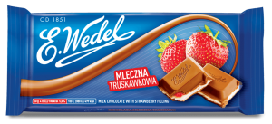 Czekolada Mleczna z nadzieniem truskawkowym 100g