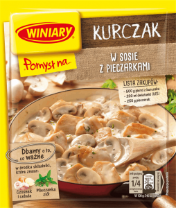 Pomysl na Kurczak w sosie z pieczarkami 32 g